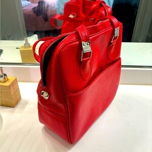 Red leather purse